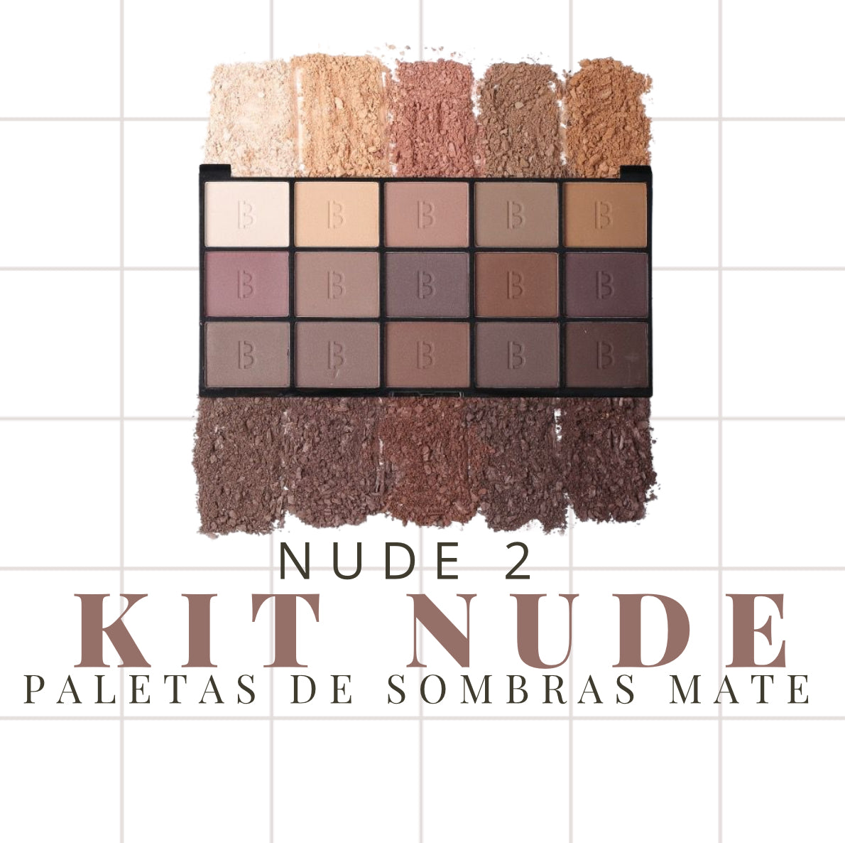 KIT 2 PALETAS DE SOMBRAS MATE NUDE