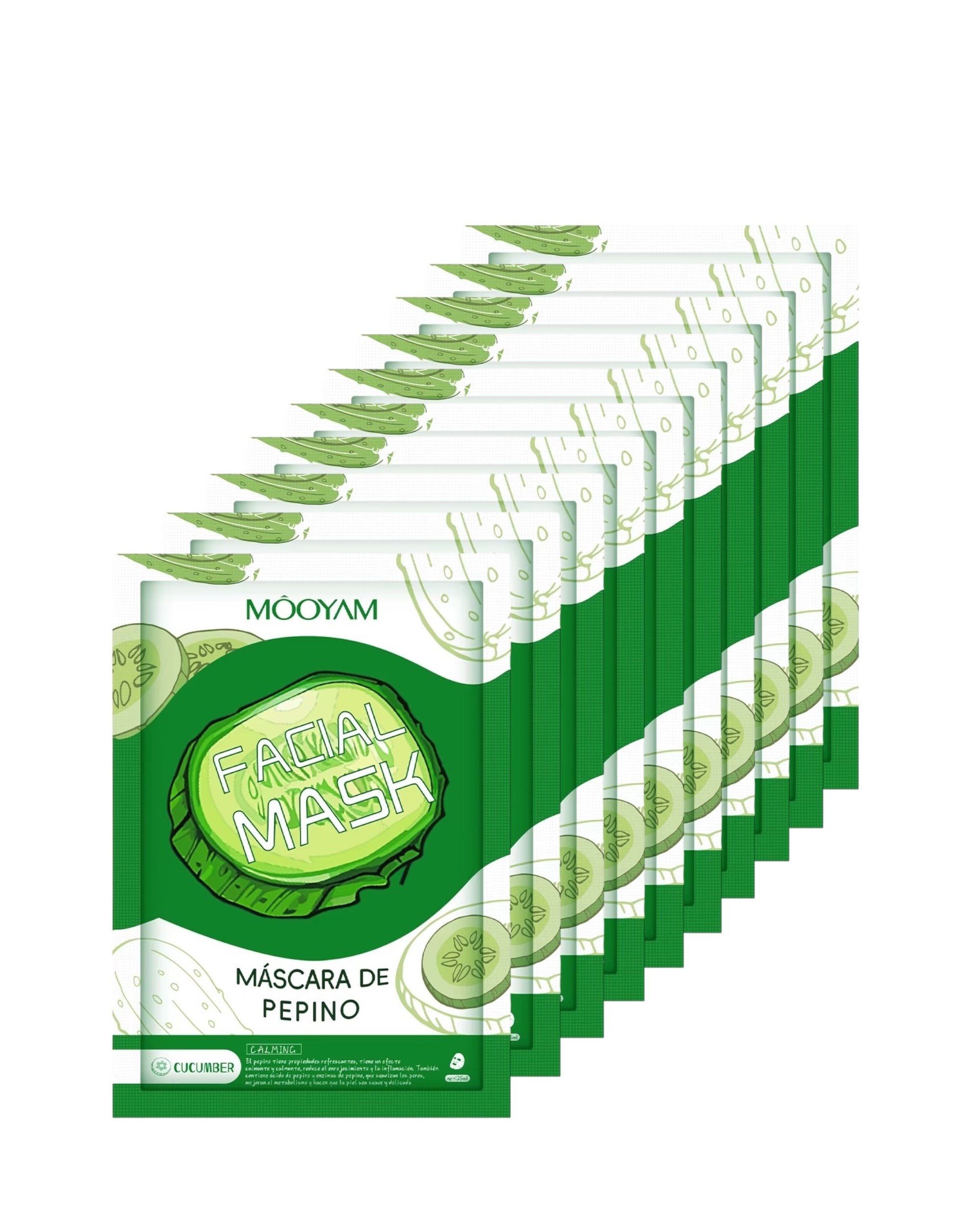 MASCARILLA FACIAL SUVIZANTE Y CALMANTE DE PEPINO (mayoreo 10pz)