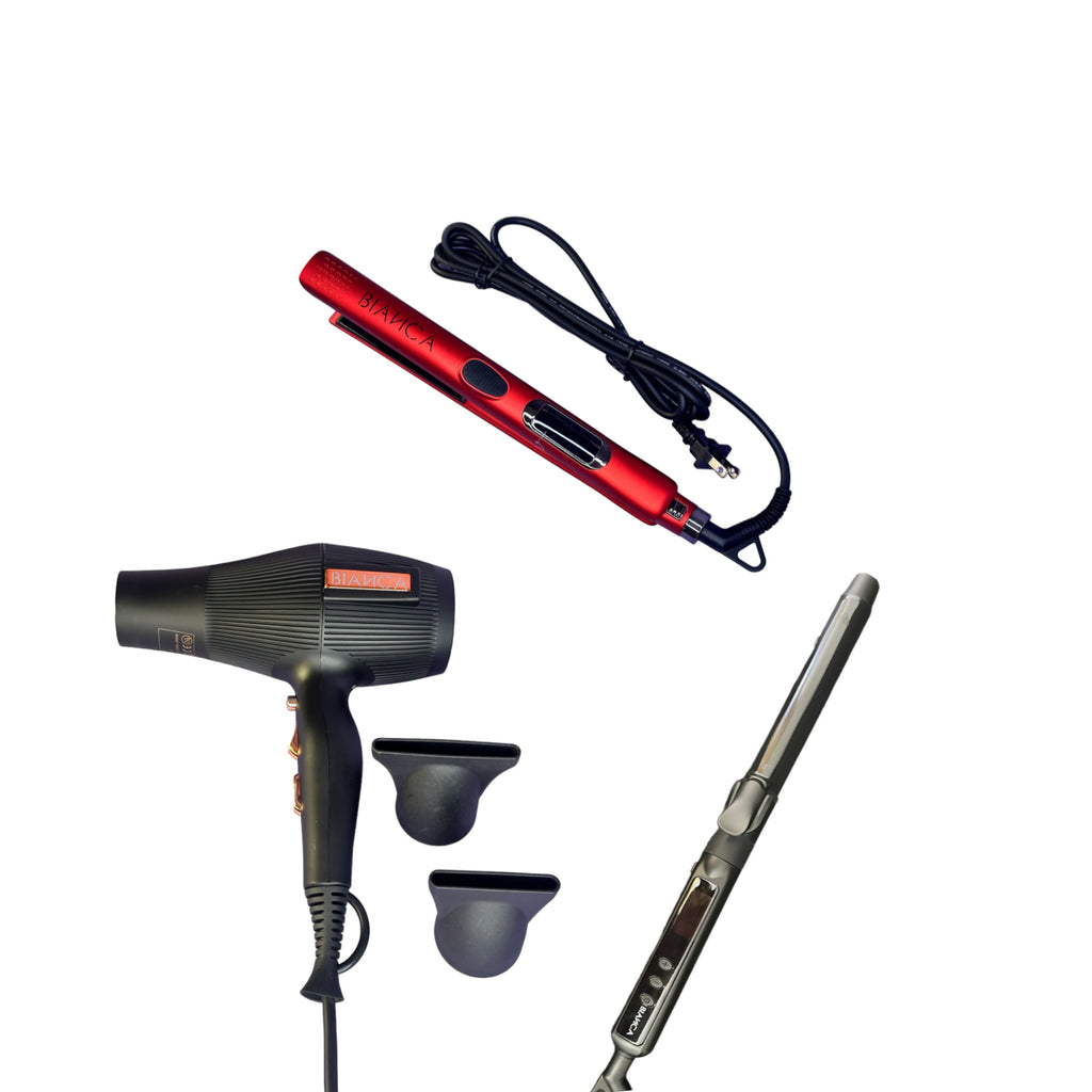KIT HAIR TOOLS (Secadora, plancha y tenaza)