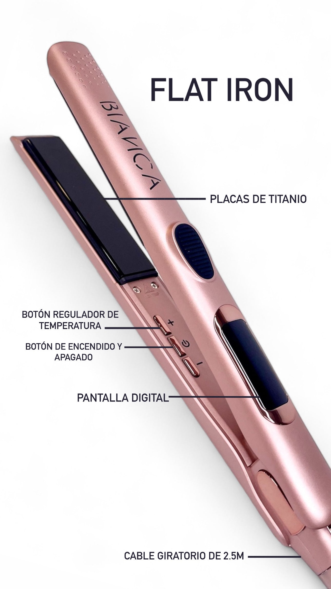 FLAT IRON (Plancha de uso profesional para el pelo)