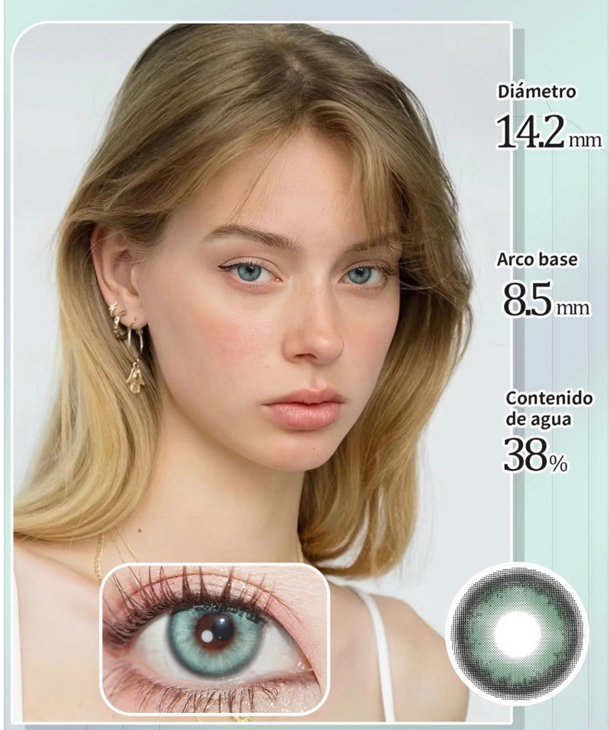 Pupilente de Color Azul Aqua T